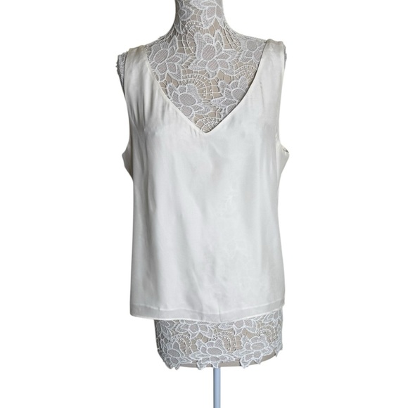 Lafayette 148 New York Tops - NWT LAFAYETTE 148 100% Silk Tank Top V Neck Sleeveless Blouse Shell Cream sz 16